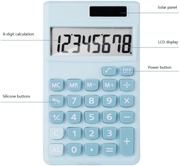 XWWDP Cartoon Mini Calculadora Creative Candy Cor Pequena calculadora portátil Aprendendo Office Power Silicone Button Calculadora