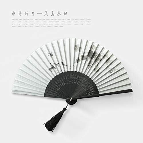 Ventilador dobrável do lyzgf, ventilador dobrável de mão chinesa ventilador de seda de mão retro chinês com fã dobrável