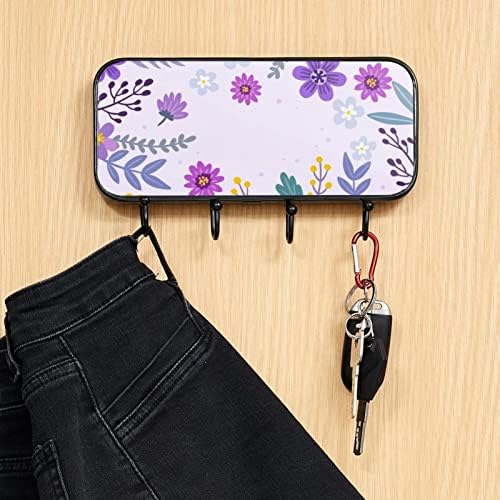 Lyetny Toalheiro Toalheiro Montado com Towel Rack Decoração de banheiro Robô Roupa de casaco Roupas de banho floral roxo Organizador de armazenamento de toalha