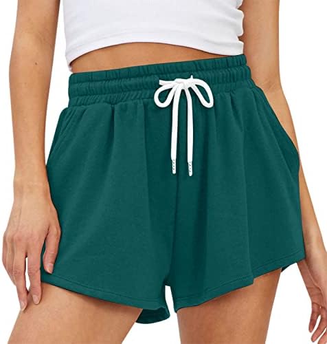 Shorts de suor de mulheres casuais verão lounge confortável shorts atléticos de bermuda elástica de pm pijamas de seda para mulheres