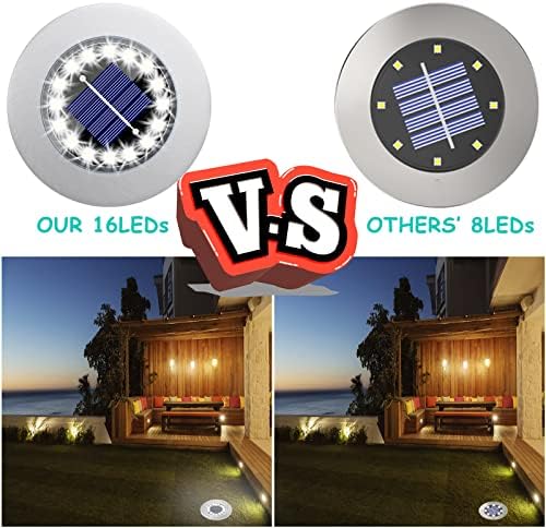 TENFEN 12 Pacote luzes solares solares, jardim solar à prova d'água, luzes solares à prova d'água, luzes no solo iluminadas ao