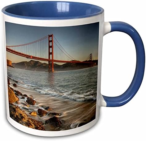 3drose California, São Francisco, Golden Gate Bridge-US05 DSV0001 David Svilar Ceramic Caneca, 11 oz, White