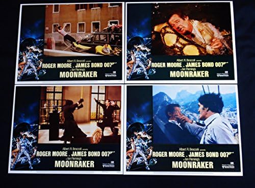 Moonraker 1979 Roger Moore James Bond 007 Conjunto completo de cartões de lobby de 8 C10 Mint Uncuty !!