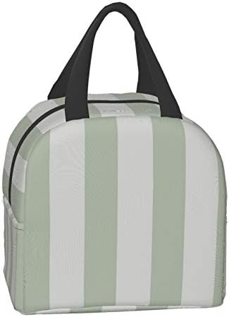 LyComify Lunch Sagta reutilizável, Sage Green Stripeswaterwater Prooffrop Isoled Cooler Lunchal Lunchats Luch Recipling para Office School Picnic Workout One Tamanho…