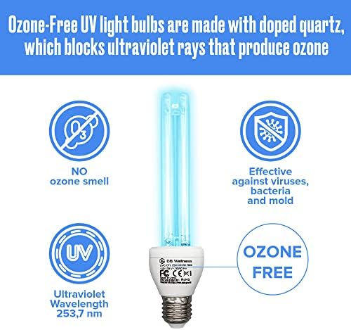 Ozônio Ultravioleta Germicida Sinitizador de luz Germicida UVC Lâmpada 25 W E26/E27 com controle e controle remoto