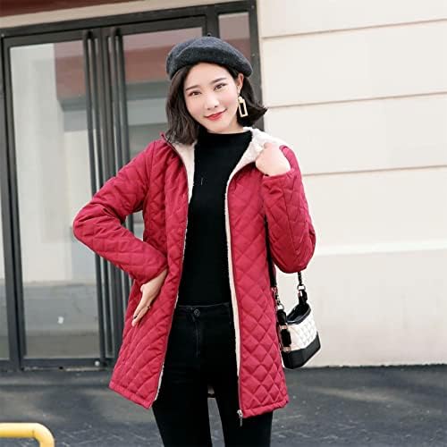 Women Winter Warm Coat Hoodie Parkas sobretudo sobretudo leve Zip Full-Zip Outwear