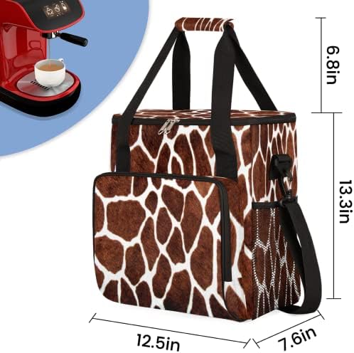 Mãe de cafeteira de viagem, girafa impressão animal girafa de girafa impressão saco de armazenamento portátil Adequado para