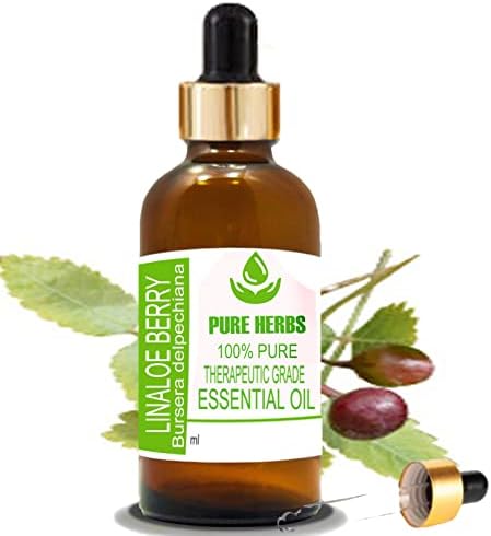 Ervas puras linaloe berry puro e natural terapêutico de grau essencial de grau essencial com conta -gotas 100ml