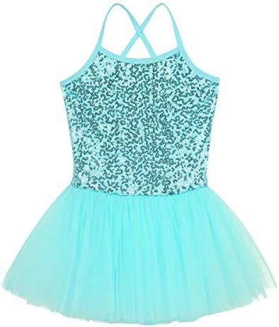 TTAO Kids Girls Girls Ballet Dress Vestido de Patinação de Vestido de Vestido de Vestido Princesa Princesa Desempenho de Dança da Dança