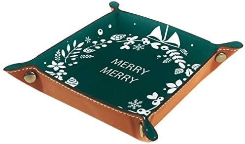 Lyetny Christmas Background Organizer Bandeja Caixa de armazenamento Bandeja de mesa de mesa Caddy Alterar a carteira de