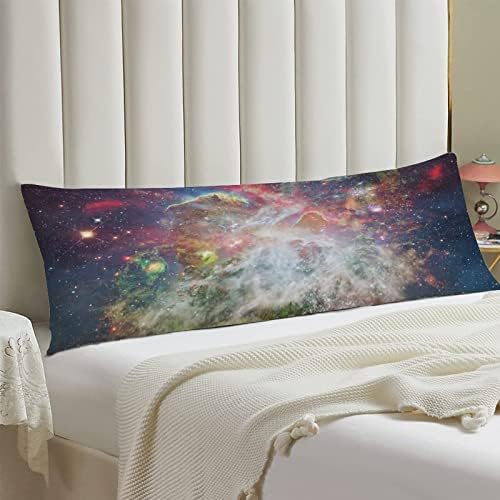 UTF4C Stars Planet Galaxy Body Pillow Capa algodão 20 x 54 adultos macios com travesseiro de zíper lavável travesseiro de cama comprido para mulheres grávidas Sofá Decoração de casa