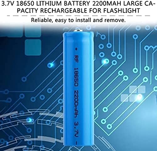Morbex 3.7V Baterias recarregáveis ​​de íons de lítio de 2200mAh Botão de alta capacidade Top Baterias de lítio para luzes