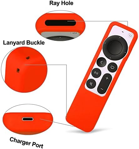 2 Pacote remoto de pacote para Apple TV 4K Siri Remote 2021 2022 - Auswaur Silicone Protective Remote Capa Case compatível com Apple TV 4K / HD Siri Remote 2021 2022 Controller - Red Blue escuro escuro