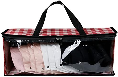 Armazenamento de bolsas de armazenamento de roupas dos UUs, organizador de bolsa de armazenamento de roupas transparente com alça reforçada para edredons, cobertor, suéter, roupa de cama