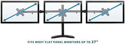 FilinyDf Triple Monitor Stand Freestanding LCD Screen Desk do computador Montagem de 66 libras Capacidade Escritura Produtos Office
