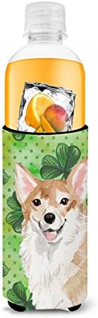 Tesouros de Caroline BB9554MUK Corgi St. Patrick's Ultra Hugger para latas finas, lata de manga mais refrigerada Machine