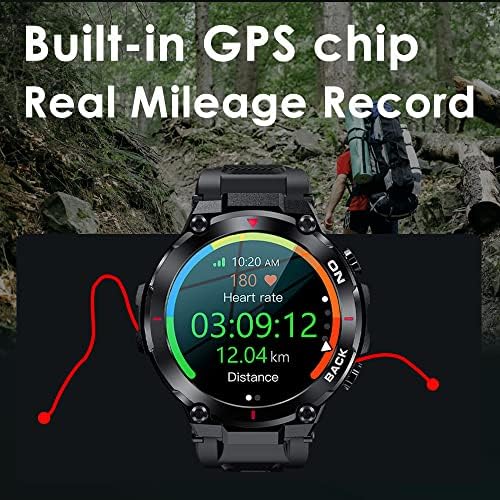 Mens GPS relógios inteligentes para os telefones Android iOS relógio inteligente robusto para esportes ao ar livre com 480mAh mais longa rastreador de fitness de bateria com calorias/etapas do condutor/cardíaco/oxigênio no sangue/monitor