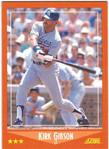 1988 Pontuação com o novato negociado Los Angeles Dodgers World Series Champions Team com Kirk Gibson & Orel Hershiser - 34 MLB Cards