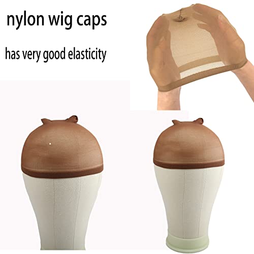 Hynrcakzyl Brown Wig Caps 6 PCs Capas de peruca de gaiola de nylon de nyle