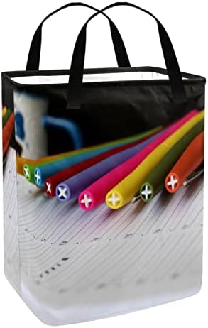 Ballpo de caneta colorida com estampa de caneta dobrável cesto de lavanderia, cestas de lavanderia à prova d'água de 60l