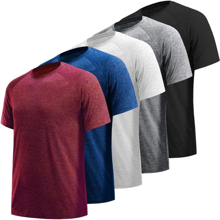 Camisas de exercícios masculinas com manga curta rápida seca atlética Active Gym Performance Tee Tops