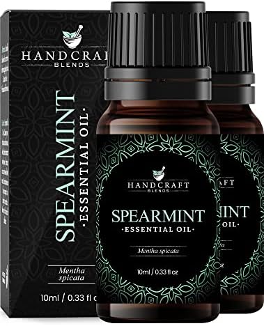 Óleo essencial para handcraft Spearmint - puro e natural - óleo essencial terapêutico premium para difusor e aromaterapia - 0,33 fl oz - pacote de 2