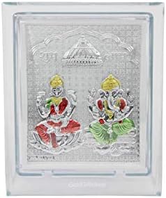 Goldgiftideas Silver lakshmi ganesha moldura para casa, devolver presentes para casamento, estrutura de prata laxmi ganesh