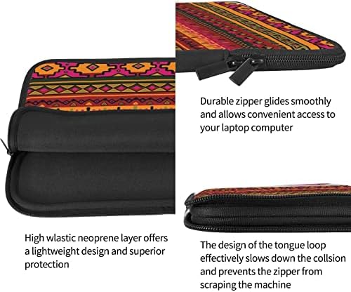 Arte folclórica mexicana Boho Small Laptop Bag, tecido impermeável durável, bolsa de laptop de 13/15 polegadas, para negócios, uso