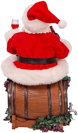 Kurt Adler 10,5 polegadas Fabriché Santa sentado no barril de vinho