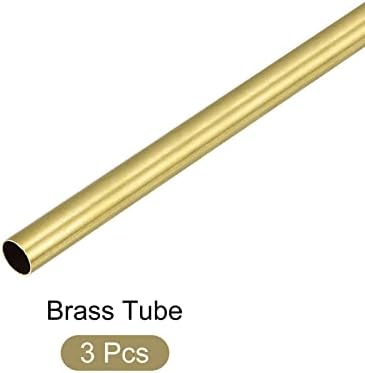 Metallixity Brass Tube 3pcs, tubulação reta - para móveis para casa, máquinas, artesanato de bricolage