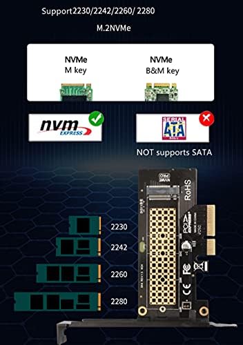 1 Um ADAPTER M.2 NVME para PCIE 3.0X4 Adaptador, Adaptador PCIE de 3400 MB/S
