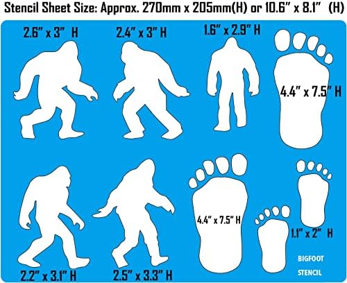 Bigfoot Yeti Sasquatch Big Foot Monster Mons Foot Pai Prima o modelo de estêncil, várias silhuetas de Bigfoot Big