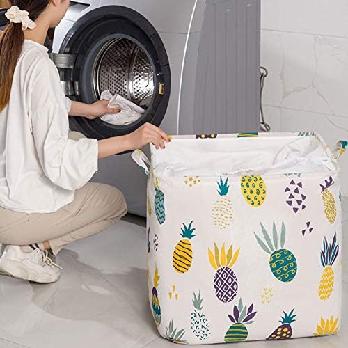 Cesta de armazenamento grande cesta dobrável Bin cesto de cesta com alças organizador dobrável de tecido de tela para cobertores travesseiros ou lavanderia