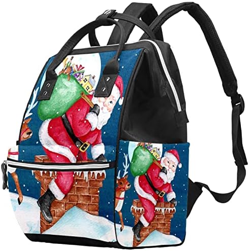 Mochila VBFOFBV Backpack, grandes sacolas unissex, pacote de viagens multiuso para os pais, cartoon Santa Rena