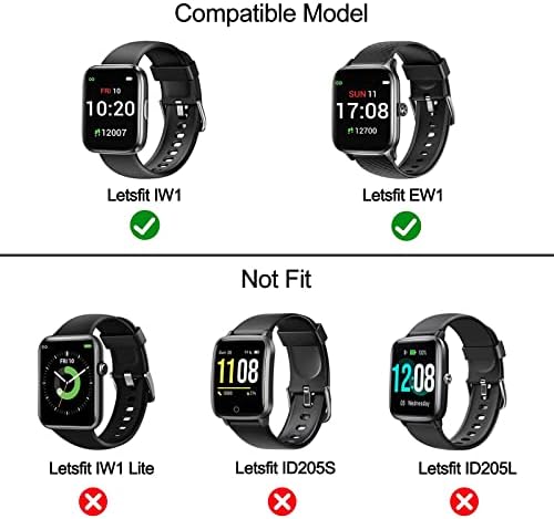 Bandas BabyValley Compatível com Letsfit EW1/ Letsfit IW1 Smartwatch Pulseira, pulseira de pulseira de reposição de cores sólidas