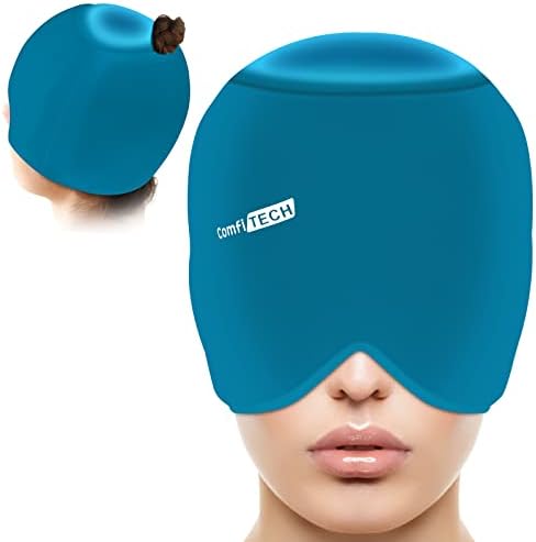 Combitech enxaqueca enxaqueca de gelo, chapéu de alívio de dor de cabeça para tampa de enxaqueca para tensão Puffy Eyes Migraine