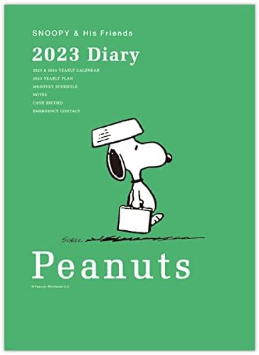 Hallmark 804-909 Snoopy Planner, 2023, A5, saindo mensalmente, começa em outubro de 2022, verde