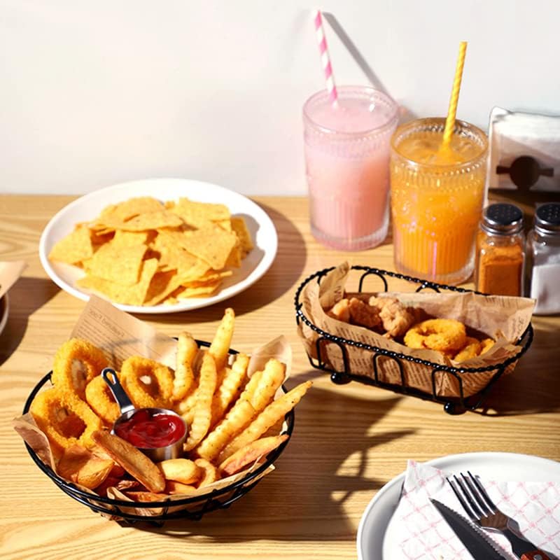 Lanches fritos prato asas de frango pão cesta de cesta de barra de mesa de mesa americana cesto de frango frito