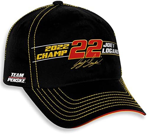 Joey Logano #22 All Black Team Penske 2022 Campeão NASCAR HAT AJUSTÁVEL