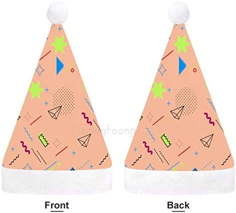 Chapéu de Papai Noel de Natal, padrão geométrico Holding Holding Hat para adultos, Hats de Natal de Comforto Unisex para Festas