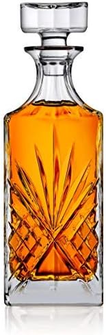 James Scott Crystal Decanter para uísque, licor e bourbon - 25 onças. | Design de corte irlandês | Caixa de presente