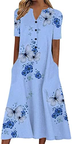 Vestidos de mulheres manga de botão impressão casual floral v vestidos longos de pescoço de pescoço vestido de vestido feminino