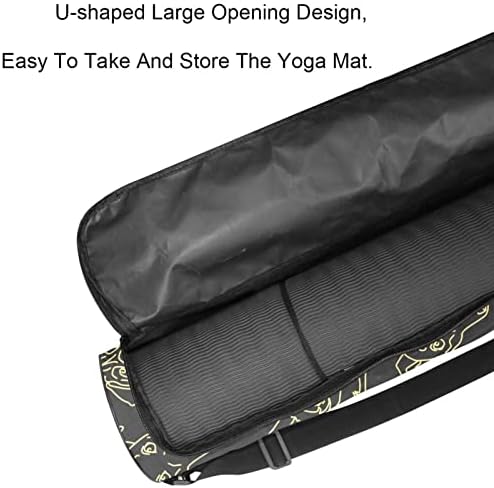 Laiyuhua Yoga Mat Bag, Bolsa de ginástica de ioga com zíperas duplas para mulheres e homens - zíperes lisos, grande abertura em forma de U e alça ajustável, encaixa a maioria dos tapetes de cão de cães.