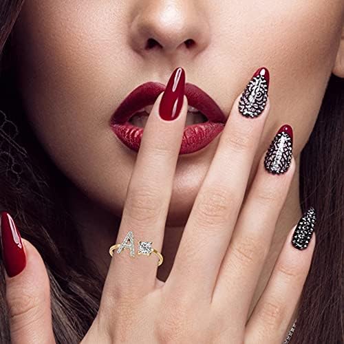 Ringas estéticas da moda e aberta para mulheres 26 letras com anel de diamante Ring Jewelry Ring Girls Trendy Trendy
