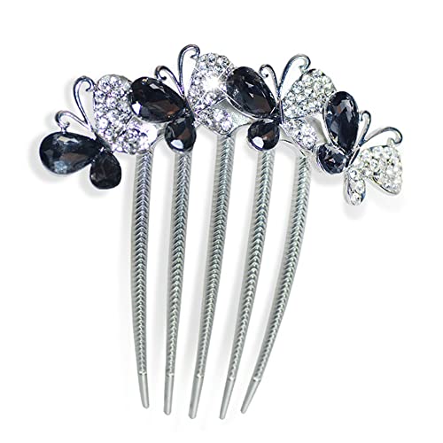 Flores pequenas acessórios para cabelo de cabelo, 2pcs shinestone incrustado para cabelo pente de cabelo 7 dentes de pente