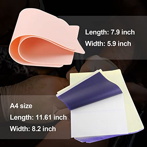 8pcs Tatuagem Pratique a pele com papel de transferência de tatuagem de 15pcs - Gakonp laterais duplas 1 mm de espessura de silicone macio fino de tatuagem de tatuagem de pele para tatuagem para iniciantes artistas para iniciantes