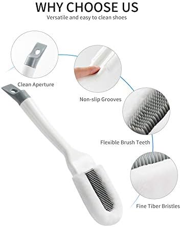 Andiker Professional Cleaning Shoe Brush, Multifuncional Longa Limpador de sapatos, Limpador de sapatos de cerdas macias Limpeza