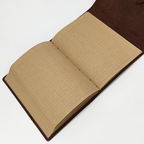 Revista de couro Caderno de redação - couro genuíno ligado diariamente no bloco de notas para homens e mulheres linhados com 240 páginas Kraft, feitas à mão, marrom rústico, 5 x 7 em