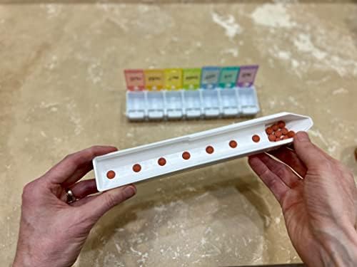 Classificador de pílulas PillPlacer - se encaixa no suporte da pílula de 9 polegadas, orifício redondo