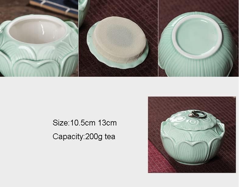 Sdfgh Ceramic Shape Tea Jar recipiente Presente de tanque selado Jarra de armazenamento de caddy de caddy